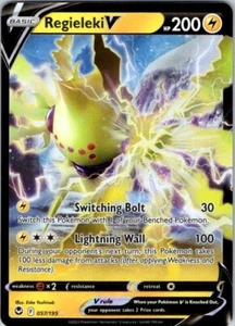 Regieleki V - 057/195 - Pokémon Plata Tempestad Espada y Escudo Ultra Rara Tarjeta Casi Casi Nuevo - Imagen 1 de 2