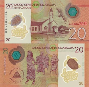 Nicaragua 20 Cordobas (08-04-2019) - Polymer/Church/Local Costumes, p209b UNC - Picture 1 of 3