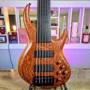 MTD 635 Fretless: "Audi" Burl 10 Top, Flamed Maple Neck - Picture 1 of 19