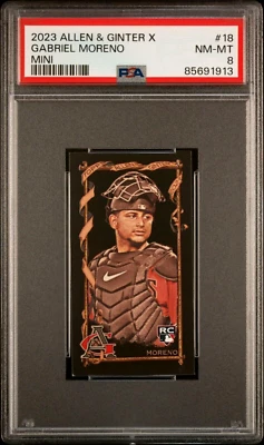 2023 Topps Allen & Ginter X MINI Gabriel Moreno Rookie Card #18 PSA 8 NM MT RC - Image 1 of 4