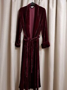 Dressing Gown Velvet Silk Viscose Burgundy Wine Long Toast Style M