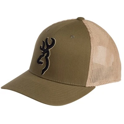 Browning Performance Hunting Bloodline Loden Trucker’s S/M Flexfit Cap Hat $27 - Image 1 of 4