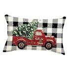 Christmas Pillow Covers 12x20 Buffalo Plaid Truck Christmas Tree Decorative 