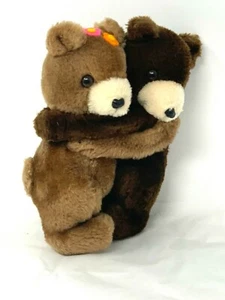 1979 Dakin Plüsch Umarmende Bären Stofftiere Korea braun hellbraun Junge Mädchen 8 Zoll Spielzeug - Bild 1 von 12