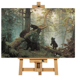 Bears In the Forest Canvas Wall Art Ready To Hang - Picture 1 of 1