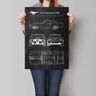 Ford Mustang 1965 Poster Retro Patent Blueprint Art Print