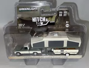 GREENLIGHT HITCH & TOW SERIES 10 1970 FORD F100 & POP-UP CAMPER TRAILER 1:64 HTF - Picture 1 of 3