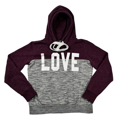 Reflex Shirt Women's Long Sleeve Hooded Sweatshirt "LOVE" Red Gray Large - Image 1 of 4