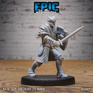 6K Harz 32 mm Epic Miniatures Knight Sir Rollant Attack (Medium) für D&D - Bild 1 von 2