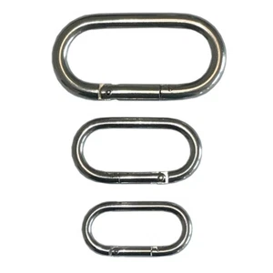 Ovaler Karabinerhaken Edelstahl V4A AISI316 Karabiner Schnapphaken - Imagen 1 de 4