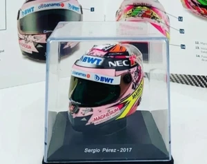 F1 Checo Sergio Perez Force India 2017 Rare Helmet Scale 1:5 Formula 1+Magazine - Picture 1 of 1