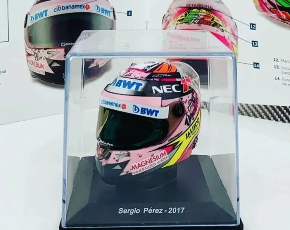 F1 Checo Sergio Perez Force India 2017 Rare Helmet Scale 1:5 Formula 1 - Image 1 of 1