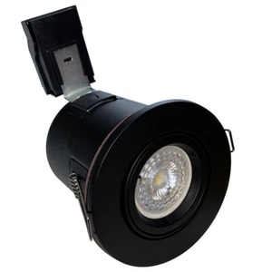 LED Feuerfest Neigbar Einbaustrahler 6,5W Dimmbar Kaltweiß GU10 IP20 Matt Schwarz - Bild 1 von 2
