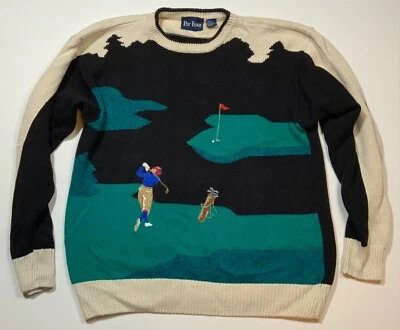 Suéter de Golf PAR FOUR Hombres Talla XL Pullover Peso Pesado Bordado Abuelo Foto 1 de 4
