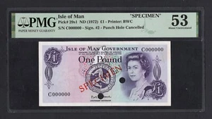 Isle Of Man One Pound ND(1972) P29s1 Specimen About Uncirculated - Picture 1 of 2