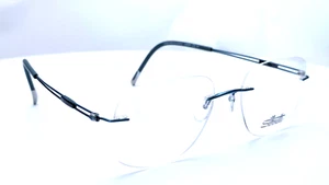 Silhouette 5521 FB 5040 Real Teal Rectangle Rimless Womens Eyeglasses 52mm - Picture 1 of 6