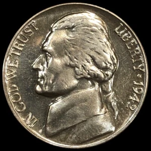 1942 Type 1 Proof Jefferson Nickel BU+ Brilliantly Uncirculated Blue Toned A377 - Picture 1 of 2