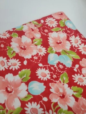 Bonnie & Camille Fabric Ruby Moda Flannel Retro Floral Sew Quilt OOP FAT QUARTER - Image 1 of 2