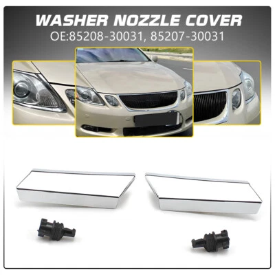 Tapa de cubierta de boquilla de arandela de faros 2 piezas para Lexus GS430 GS350 GS460 GS450h Foto 1 de 4