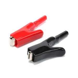 Red/Black Insulated Crocodile Clips Battery Clamp/Heavy Current Clamps 73mm - Picture 1 of 4