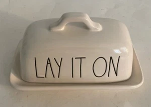 Rae Dunn by Magenta Artisan Collection LAY IT ON THICK Covered Butter Dish EUC - Picture 1 of 3