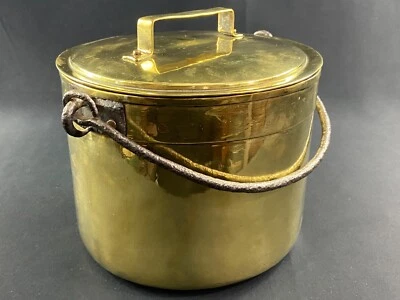 Chaudron marmite faitout en laiton étamé fin XVIIIe début XIXe - Photo 1/4