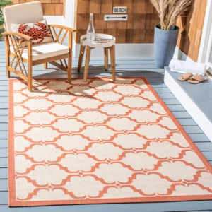SAFAVIEH Outdoor CY6009-231 Courtyard Beige / Terracotta Rug - Picture 1 of 22