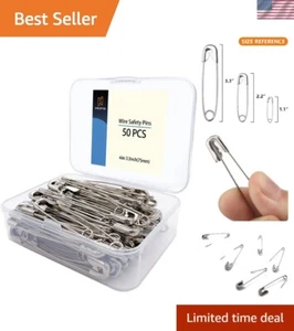 Durable Stainless Steel Safety Pins Set - Multi-Use Sewing & Crafting Clips - Picture 1 of 8