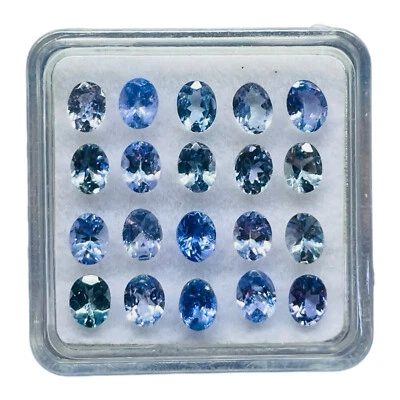 20 Pcs Natural Tanzanite 4x3mm Oval Cut Sparkling Loose Gemstones Wholesale Lot - Image 1 of 4