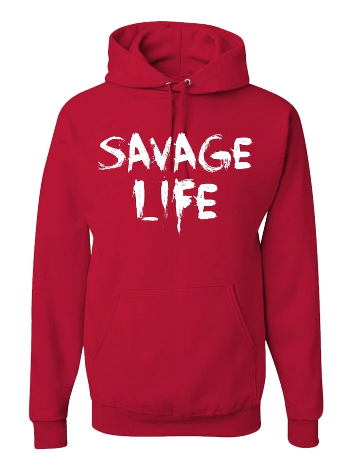 Nuevo Para hombres Savage Life Hip Hop Gangster Sudadera con Capucha Atlética Deportes Entrenamiento Sudadera Foto 1 de 1
