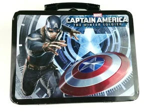 CAPTAIN AMERICA Tin Lunch Box, Winter Soldier, Large tin tote, Marvel - Picture 1 of 9