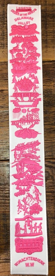 Boy Scout BSA OA Lodge Order of the Arrow Legend Sash Patch Pink/White - Image 1 of 1