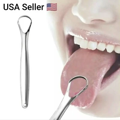 Raspador de lengua útil de acero inoxidable limpiador de lengua oral bucal médico 1 pieza Foto 1 de 4