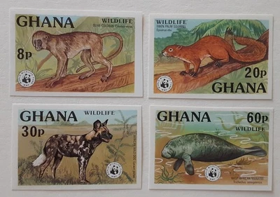 GHANA 1977 MNH Wildlife WWF Imperforate Mi 702B-5B Superb 1917-1 - Image 1 of 3