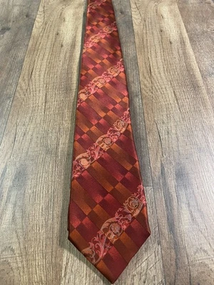 Corbata de seda geométrica/floral vintage para hombre Gianni Versace hecha en Italia ¡Rara! Foto 1 de 4