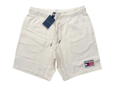 Tommy Hilfiger Mens Off-White 8" Easy Fit Embroidered Monotype Logo Sweatshort - Image 1 of 4