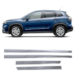 For SUZUKI S-CROSS 2022-ON Chrome Side Door Protector 4 dr Stainless STEEL - Picture 1 of 9
