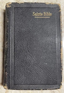 1897 Antique French LA SAINTE BIBLE - New and Old Testament Leather Cover - Picture 1 of 15