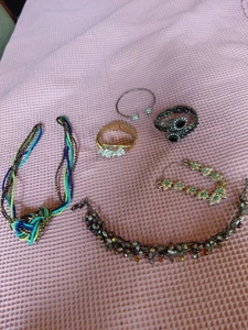 Jewelry Lot Of 6 Vintage Pieces For Wearing Or Crafting - Imagen 1 de 9