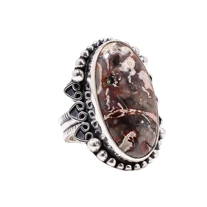 Crazy Lace Agate Gemstone 925 Sterling Silver Handmade Jewelry Ring All Size - Picture 1 of 6