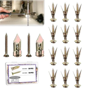 Self Drilling Drywall Anchors with Screws Kit 100Pcs- 50 Sheetrock 100PCS-box  - Picture 1 of 7