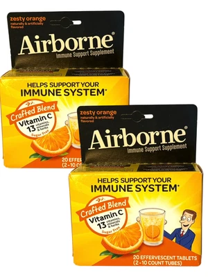 Vitamina C en el Aire Apoyo Inmunológico - Caducidad Pasada - Naranja - 40 Comprimidos (2x 20) Foto 1 de 4