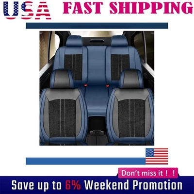 For Toyota Car Seat Cover Full Set 5-Seats Leather Front Rear Protector Cushion - Image 1 of 4