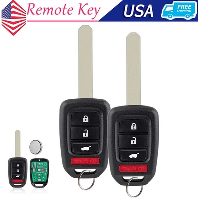 2 Reemplazo Para 2014 2015 2016 Honda CR-V 4 Botones Mando a Distancia Llavero MLBHLIK6-1T Foto 1 de 4