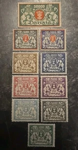 Danzig Scott 119\\132 Coat Of Arms & Lion Circulation Issue 1923 Lot Of 10 Mint - Picture 1 of 1