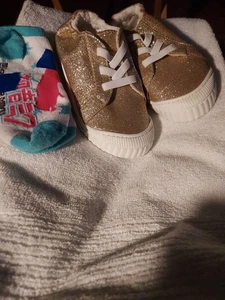 Kleinkind Mädchen Wonder Nation Gold Glitzer Slipper Größe 11 Schuhe - Bild 1 von 3