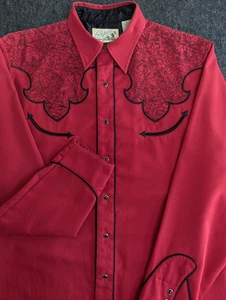 VTG 80s 90s Roper Classic Western Embroidered Studded Pearl Snap Shirt Size L - Picture 1 of 14
