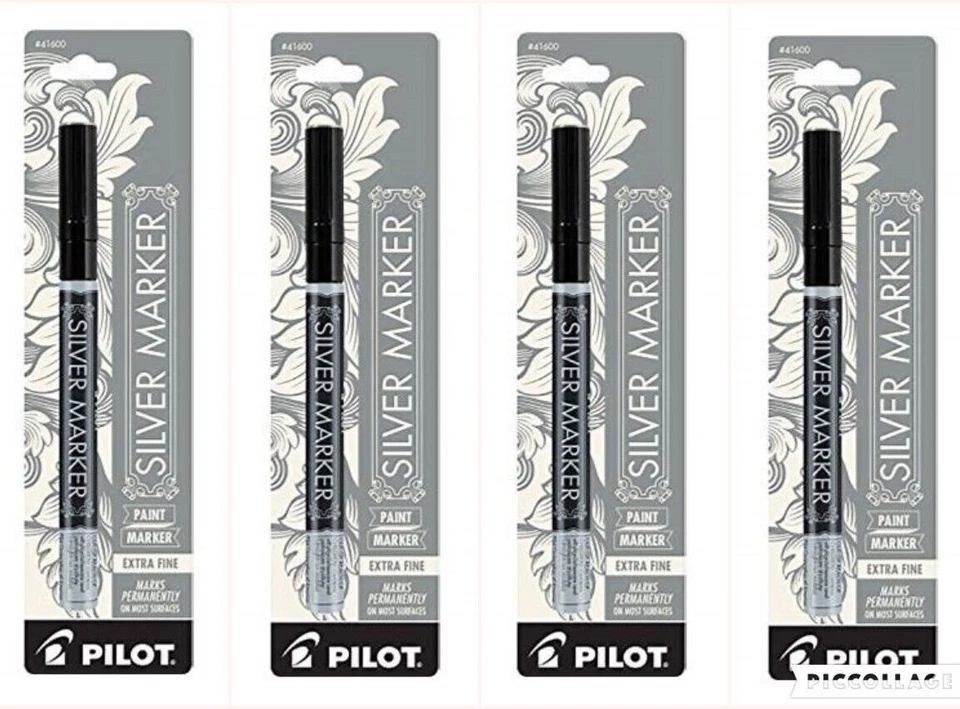 Marcador de pintura permanente piloto punto X 4/paquete plateado oficina escuela artesanías Foto 1 de 1