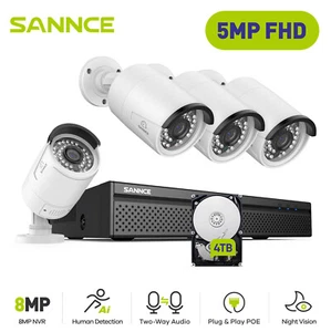 SANNCE 4K 8CH 8MP NVR 5MP PoE IP Security Camera System Outdoor 2 Way Audio AI - Picture 1 of 25