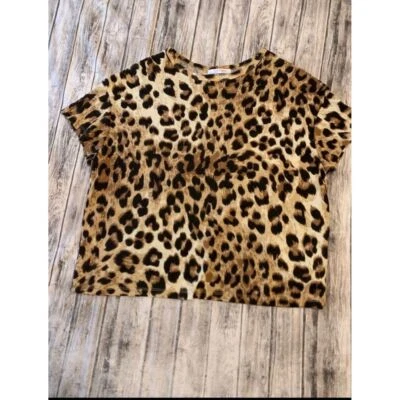 Mujer Zara Pull Over Animal Print Talla Pequeña Tostado Marrón Negro Foto 1 de 4